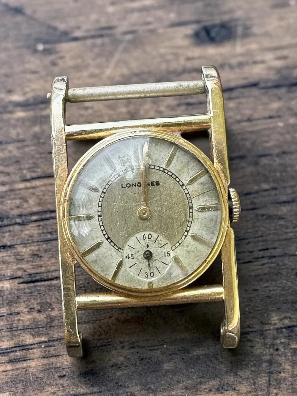 Vintage Longines 14K Gold Filled Watch Head - For Parts or Repair